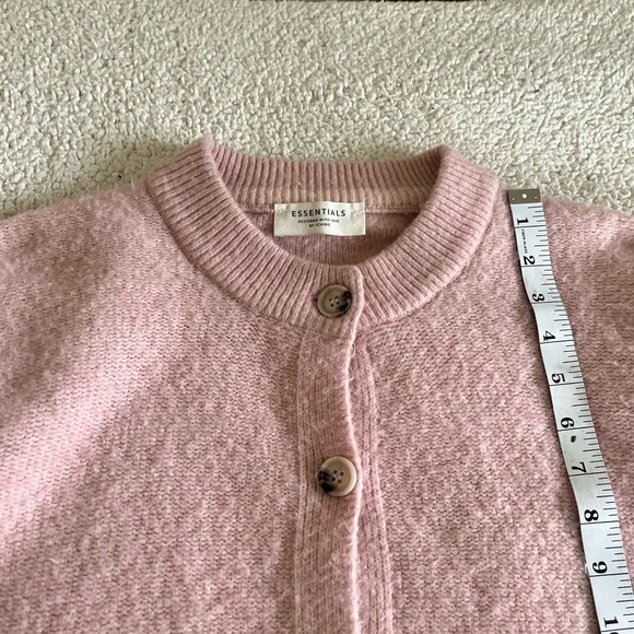 Essentials Soft Pink Wool coquette feminine preppy Women's Cardigan (not size) - Picture 2 of 9